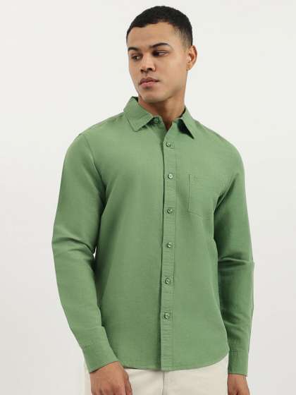 Men Slim Fit Striped Linen Shirt