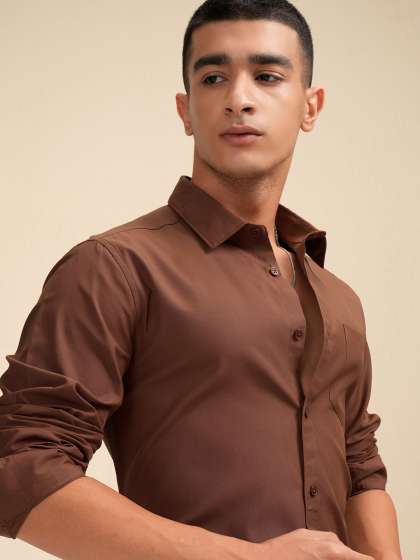 Men Slim Fit Striped Linen Shirt